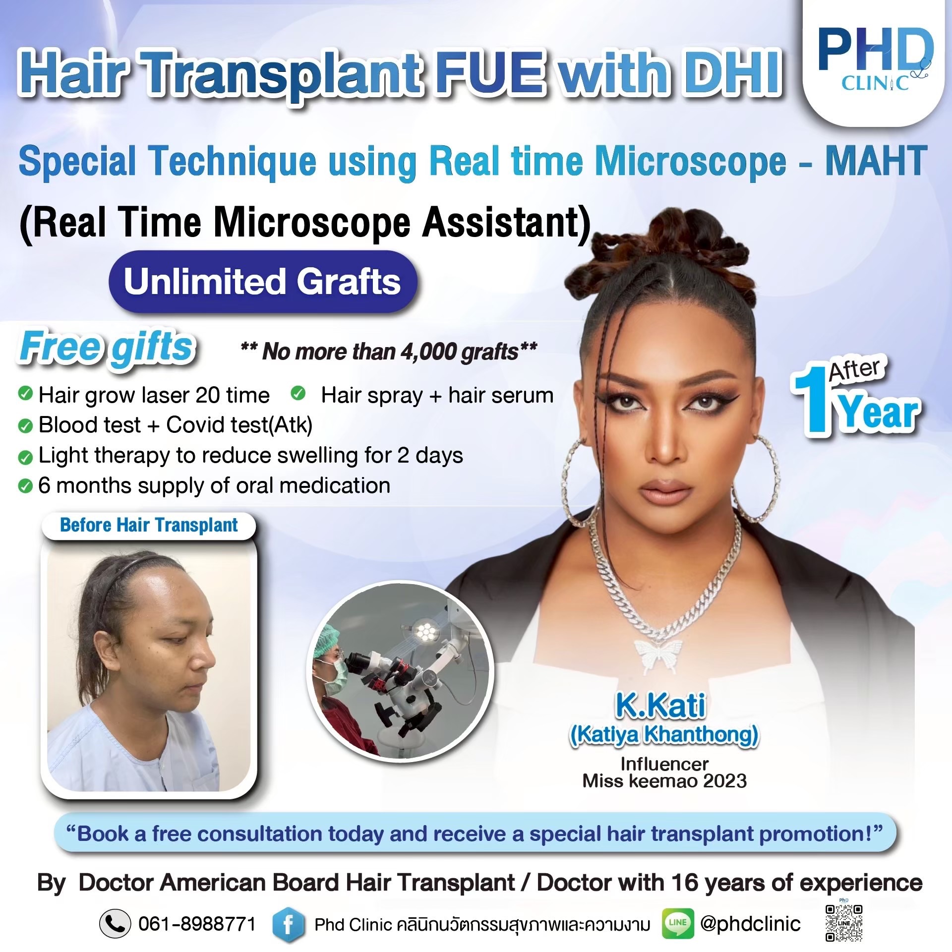 FUE hair transplant phuket